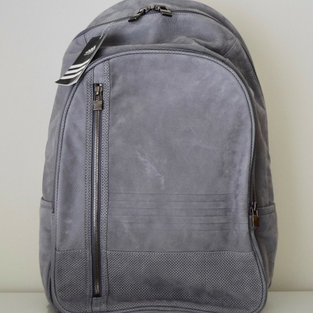 New Adidas "Leather Basic" Grey Back Pack XL